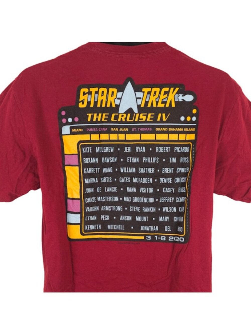 Star Trek The Cruise T Shirt Mens Size Large Red IV 2020
